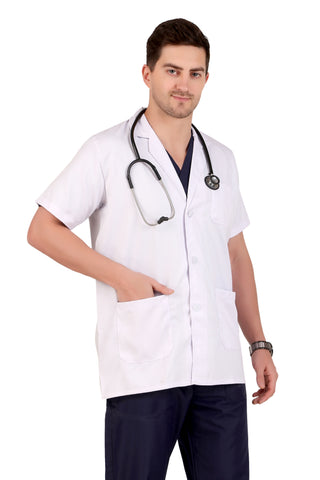 Men's Half-Sleeves Lab Coat Apron: Precision Essential for Medicos