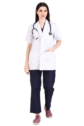 Women's Half-Sleeves Lab Coat Apron: Precision Essential for Medicos