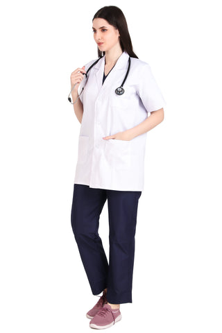 Women's Half-Sleeves Lab Coat Apron: Precision Essential for Medicos